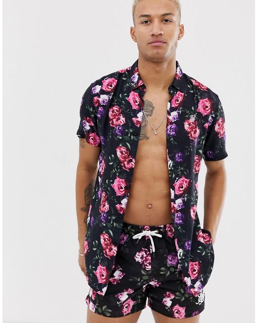 SikSilk short sleeve shirt in floral print