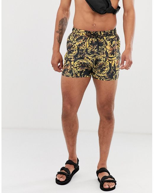 Weekday Tan Swim Shorts in floral print