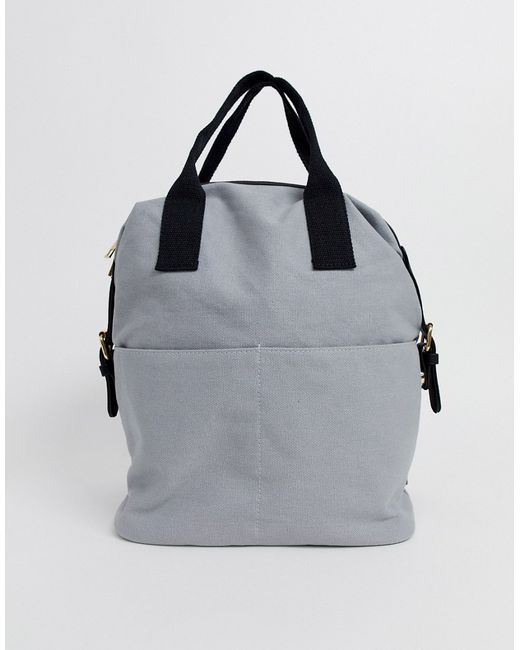 Asos Design zip over canvas backpack with double handle