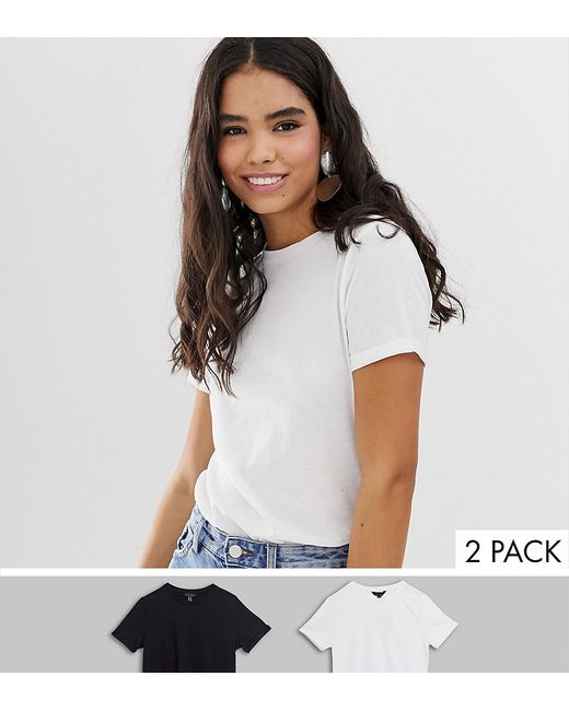 New Look 2 pack tee with roll sleeve in and