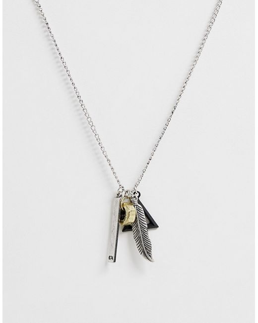 Bershka multi pendant necklace with in