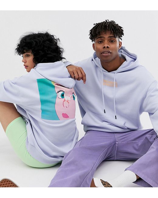 Crooked Tongues Disney Alice In Wonderland oversized hoodie in lilac