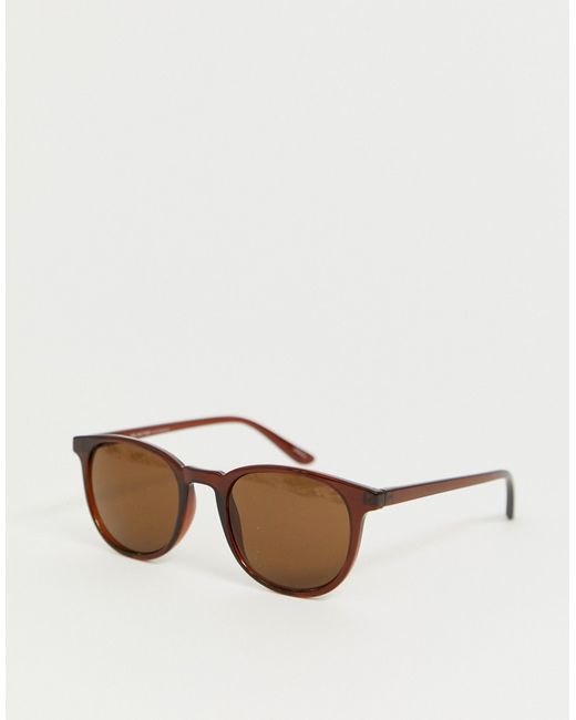 Selected Homme eco friendly sunglasses with brown lens and frame
