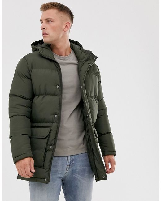 French Connection longline padded hooded parka