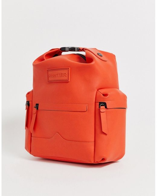 Hunter rubarised leather backpack in