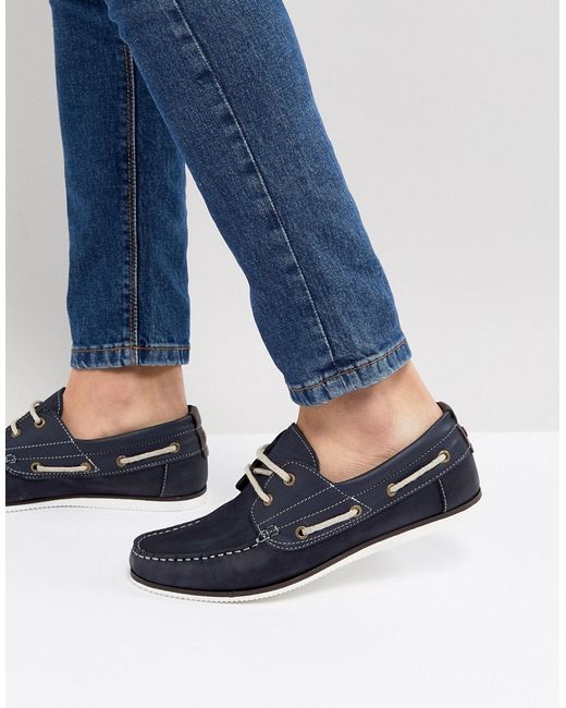 River Island Leather Boat Shoe In
