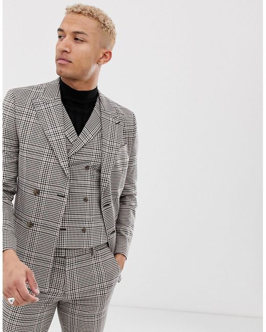 River Island skinny suit jacket in check