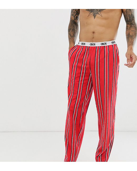 Asos Design lounge pyjama bottom in stripe with branded waistband