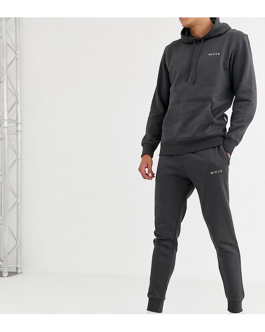 Nicce sweatpants with logo in charcoal