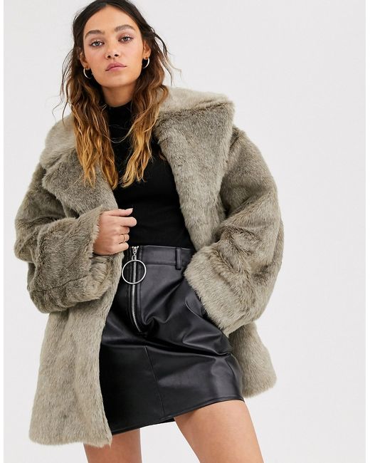 Weekday tabitha faux fur coat in