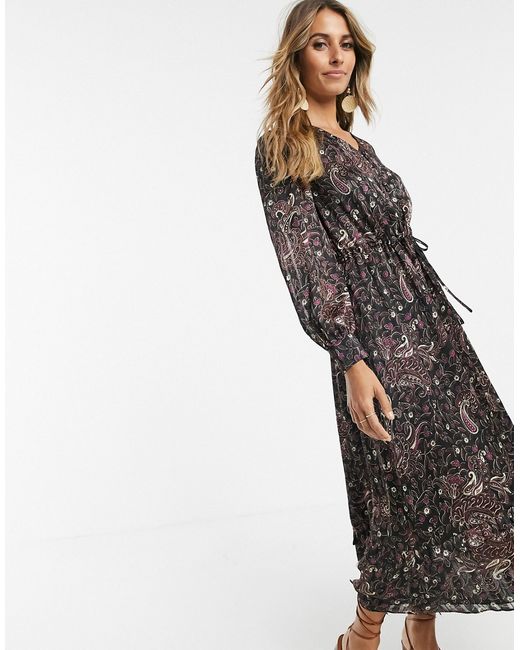 Other Stories wrap front maxi dress in paisley print