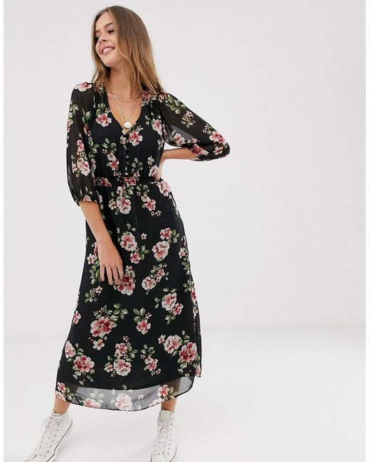 New Look floral maxi dress in