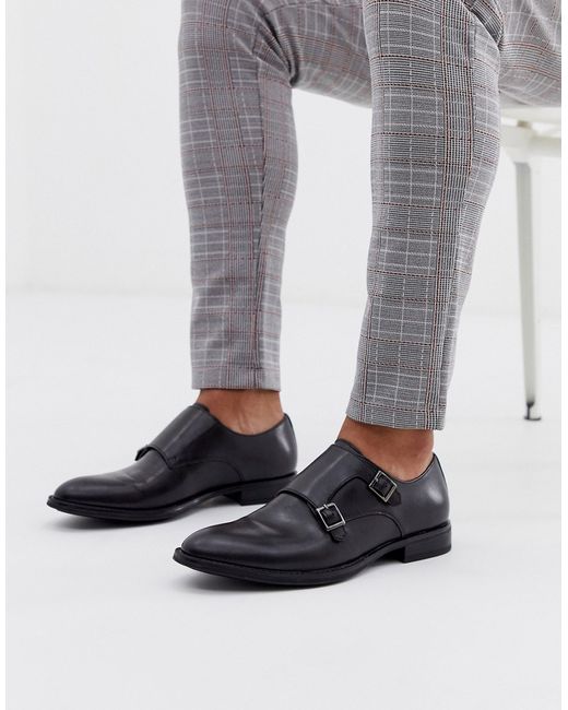 Office monk shoes in leather