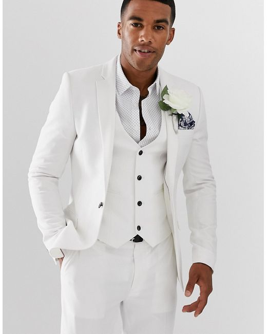 Asos Design wedding super skinny suit jacket in