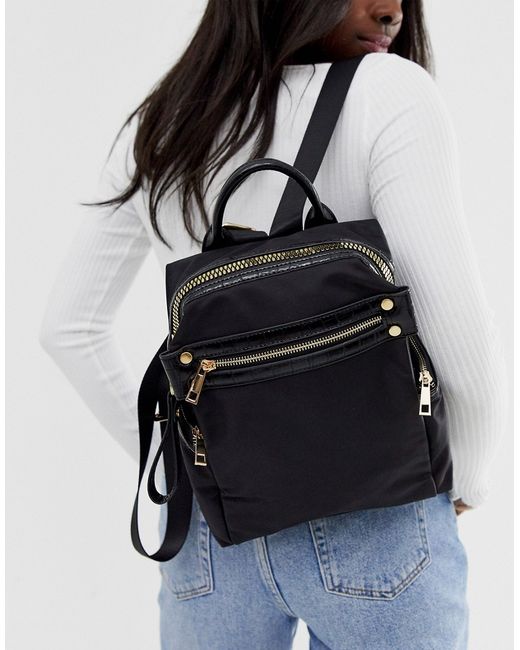 Asos Design backpack with chunky zip and croc detail