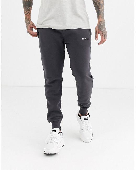 Nicce sweatpants with logo in charcoal