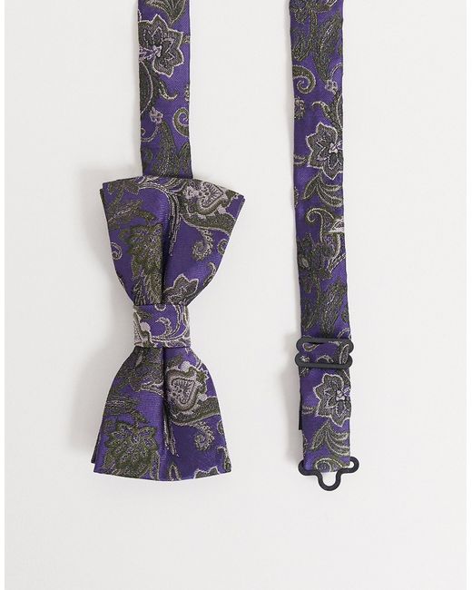 Twisted Tailor bow tie with floral paisley jacquard in