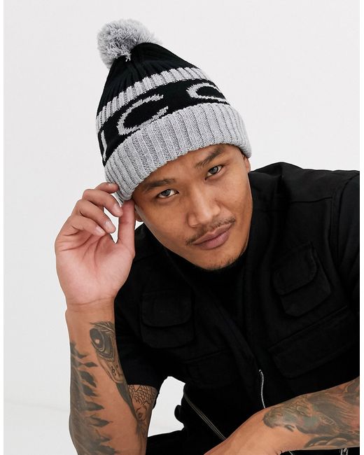 Nicce bobble beanie in with large logo