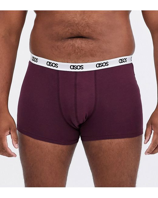 Asos Design Plus Holidays trunk in burgundy with noel back placement