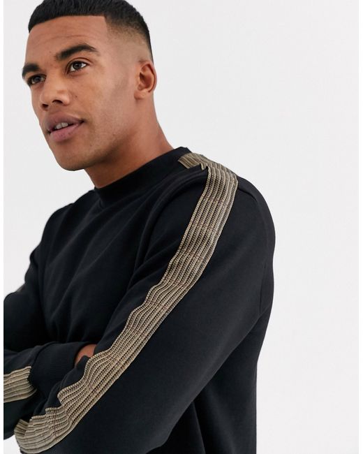 Only & Sons check taped sleeve sweat in
