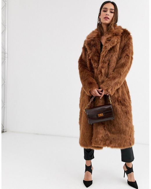 Glamorous longline faux fur coat