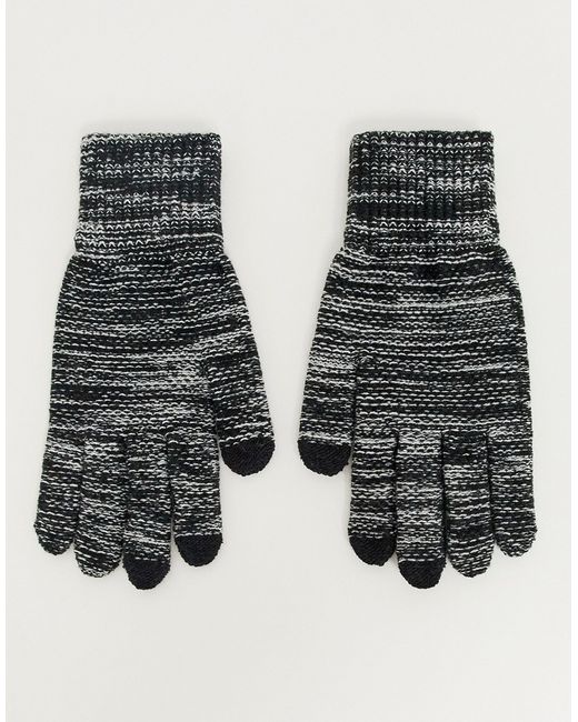 Asos Design touchscreen gloves in black and white twist