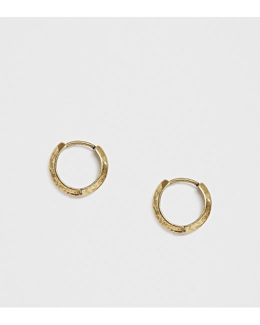 Reclaimed Vintage Inspired hoops earrings in burnished tone exclusive at