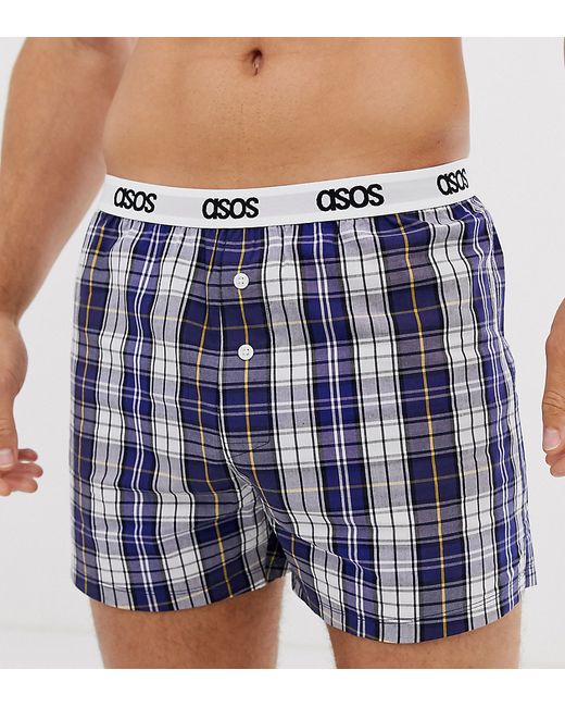 Asos Design lounge boxer short in and navy check with