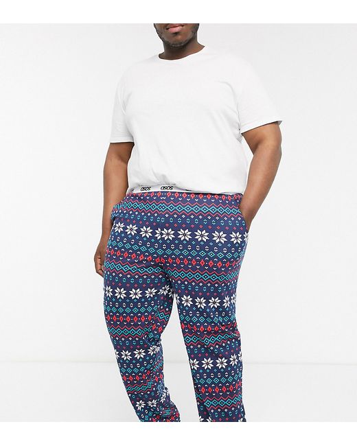 Asos Design Plus christmas lounge pyjama bottom with fairisle print