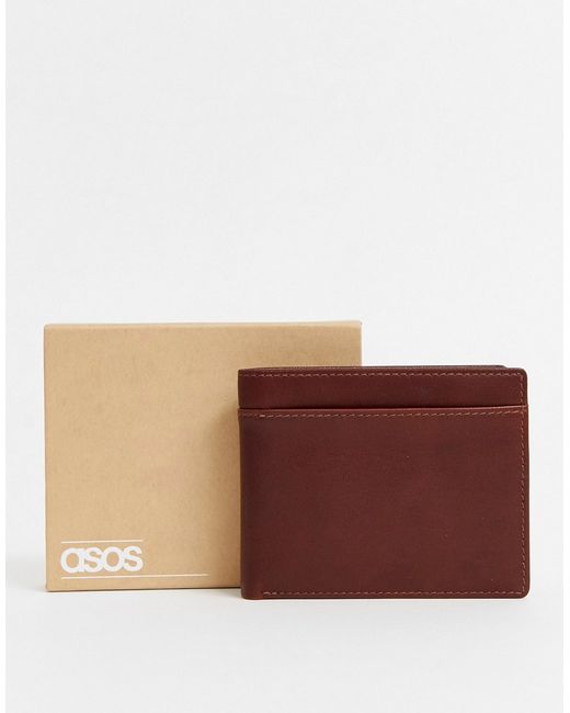 Asos Design leather wallet in vintage