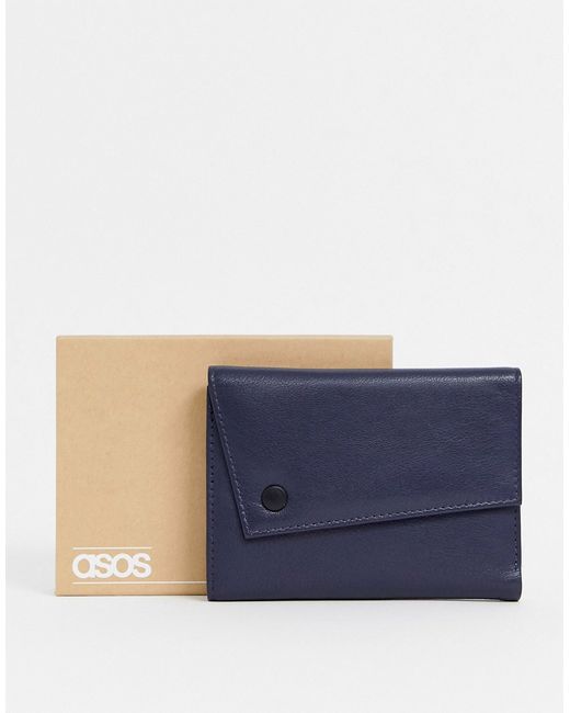 Asos Design leather asymestric wallet in