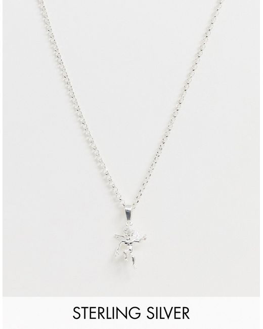Chained & Able neck chain with cherub charm in sterling
