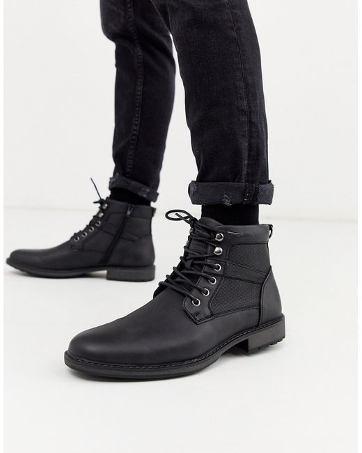 New Look faux leather military boots in