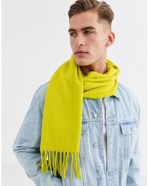 Asos Design woven scarf in light olive-