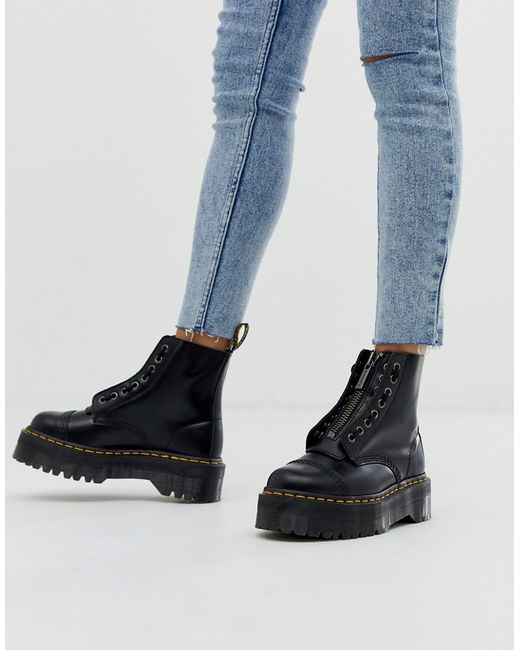 Dr. Martens Sinclair Leather Zip Chunky Flatform Boots