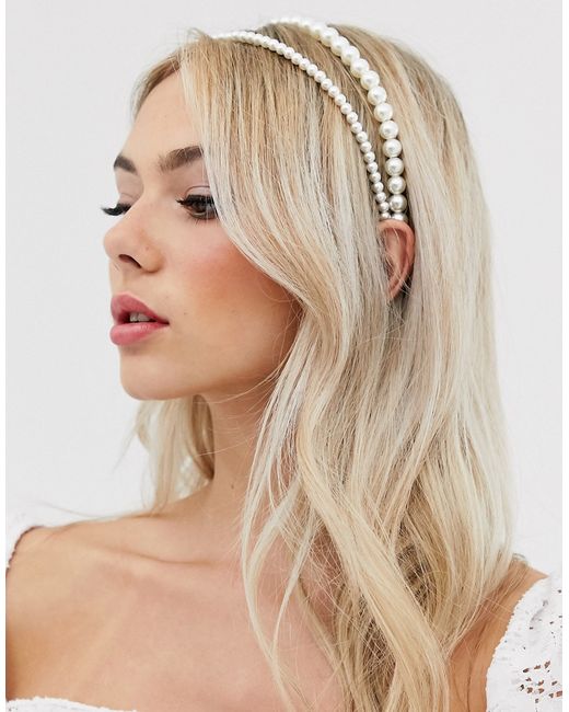 DesignB London double pearl headband-