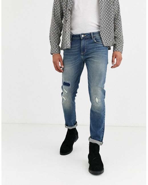 Asos Design 12.5oz slim jeans in vintage mid wash with