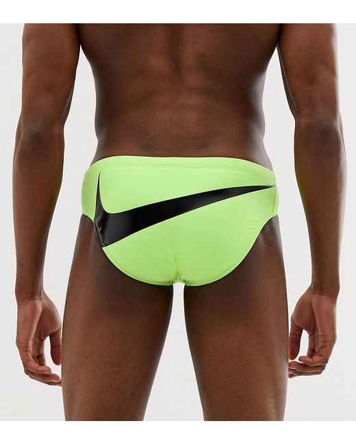 Nike Swimming exclusive big swoosh trunks in Volt NESS9098-739-