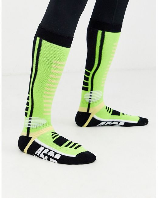 Asos 4505 ski socks in neon green-