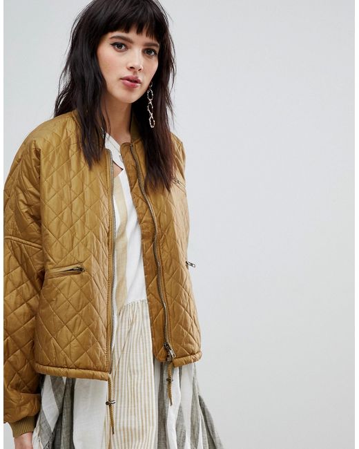 Free People Easy quilted bomber jacket-