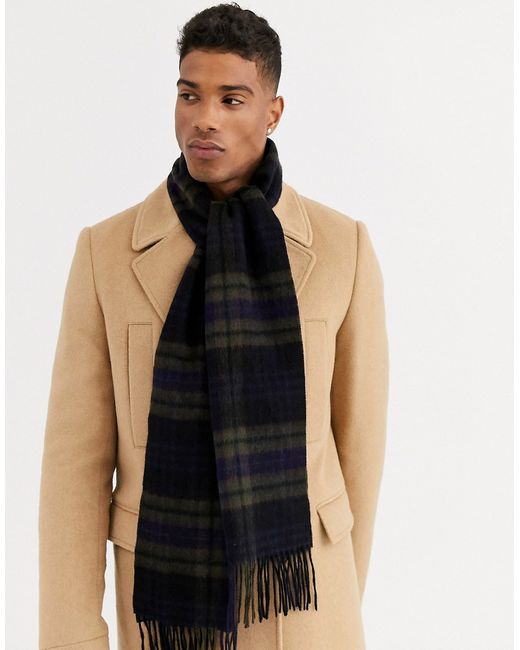 Selected Homme wool check scarf in
