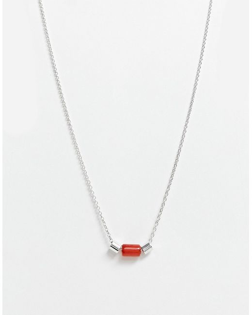 Icon Brand neck chain with pendant in orange-