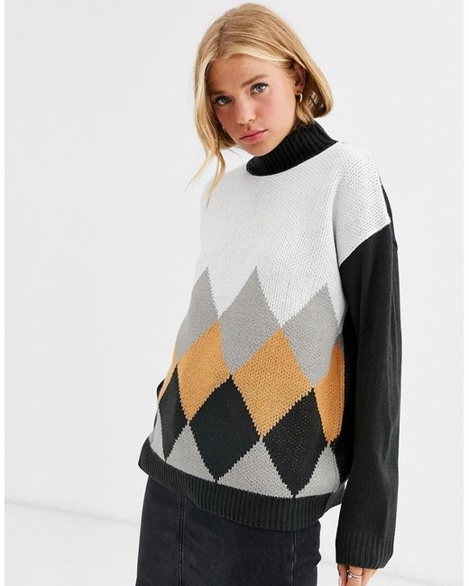 Brave Soul cluster sweater in diamond knit-