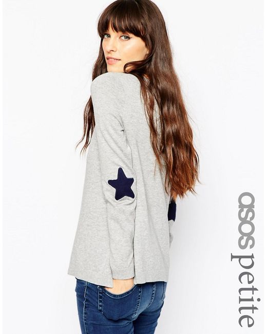ASOS Petite Sweater with Navy Star Elbow Patch
