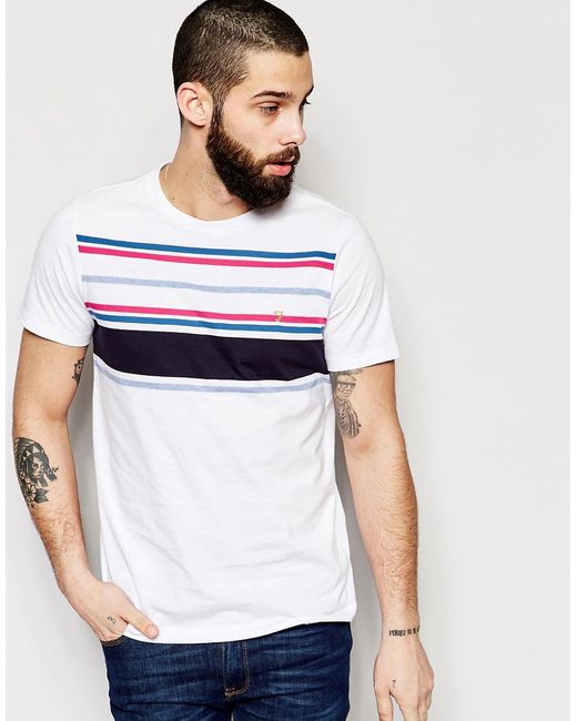 Farah T-Shirt with Chest Stripe Slim Fit