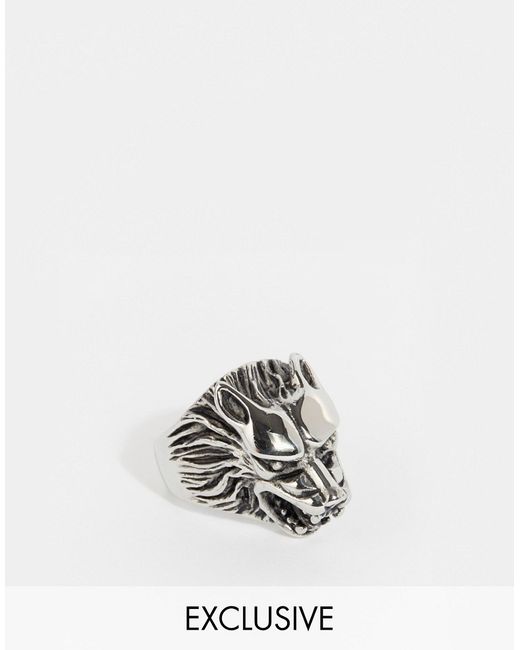 Reclaimed Vintage Animal Ring In Silver