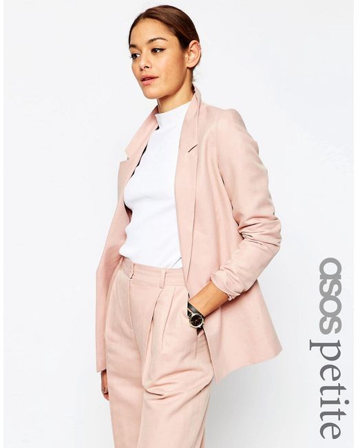 ASOS Petite Premium Linen-Mix Clean Suit Blazer