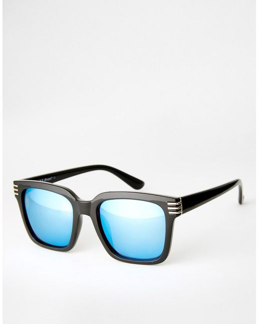 A.J. Morgan AJ Morgan Square Sunglasses With Blue Mirror Lens
