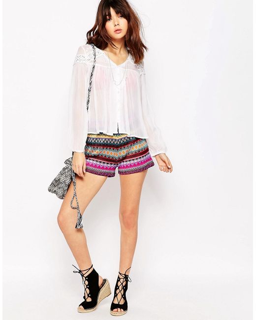 Brave Soul Rainbow Knitted Shorts