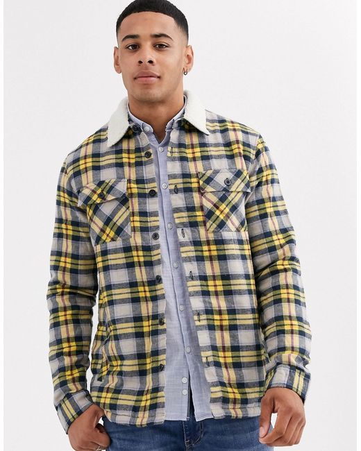 Another Influence regular fit check flannel shirt with fleece lining-